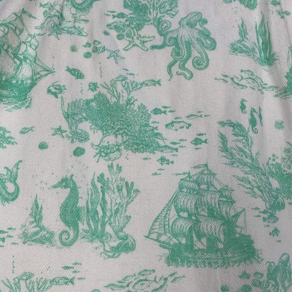 New Avec Les Filles Just Sea Denim Mini Dress in Seafoam Mermaid Toile Sz 10 - Picture 9 of 11